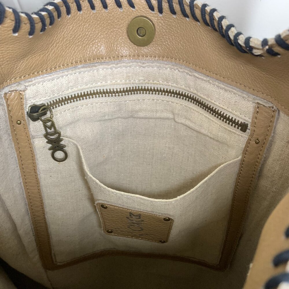 MUXO Large Tan Leather Shoulder Bag - Picture 10 of 17